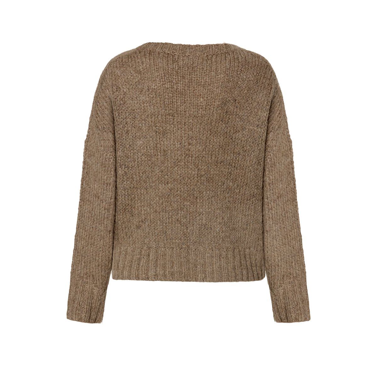 Pull-over basique à encolure ronde marron clair, CARTOON