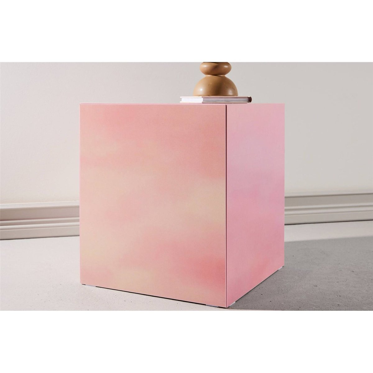 Table basse carrée en bois DISPECT rose, RECOLLECTION