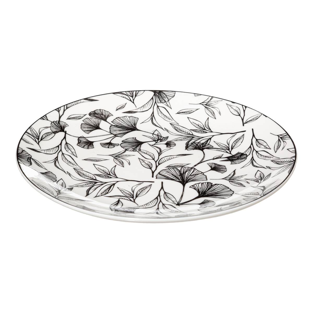 Lot de 6 assiettes à dessert en porcelaine BLACK FLORAL multicolore, SECRET DE GOURMET