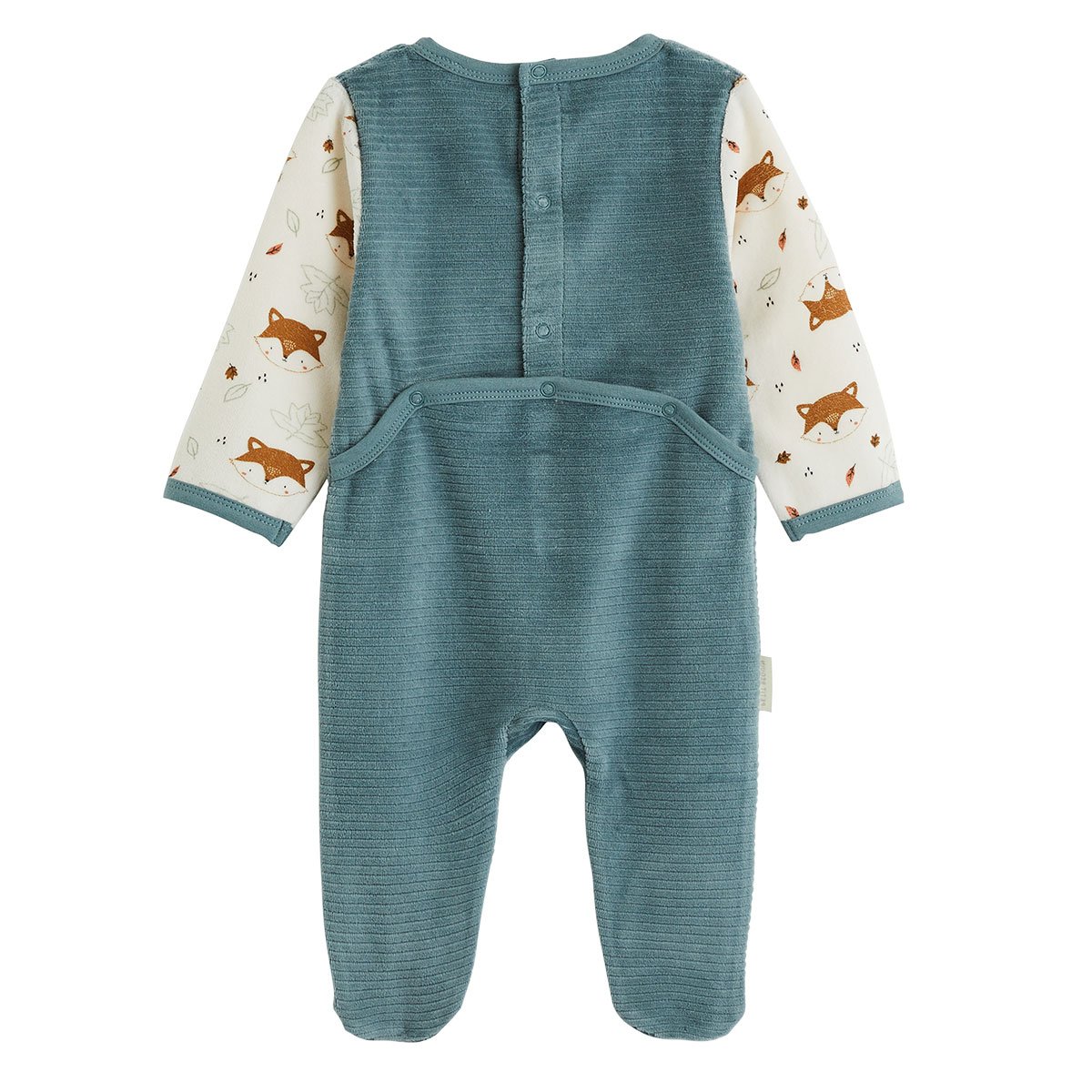Pyjama bébé en velours Ginkgo vert, PETIT BEGUIN