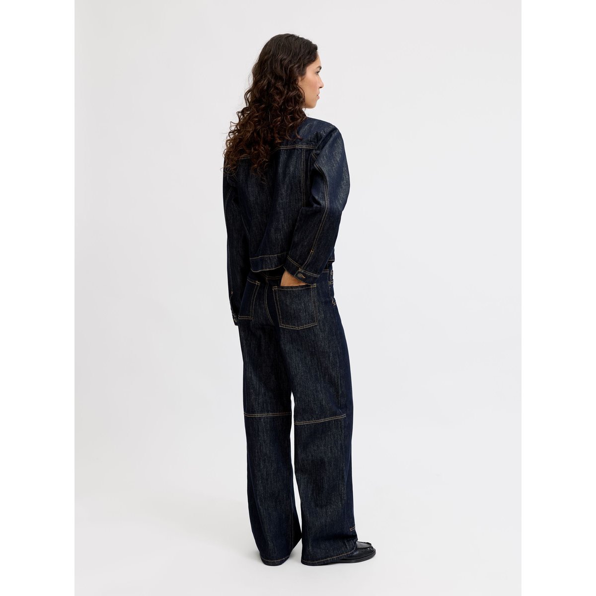 Jean À Coupe Large dark blue denim, JJXX