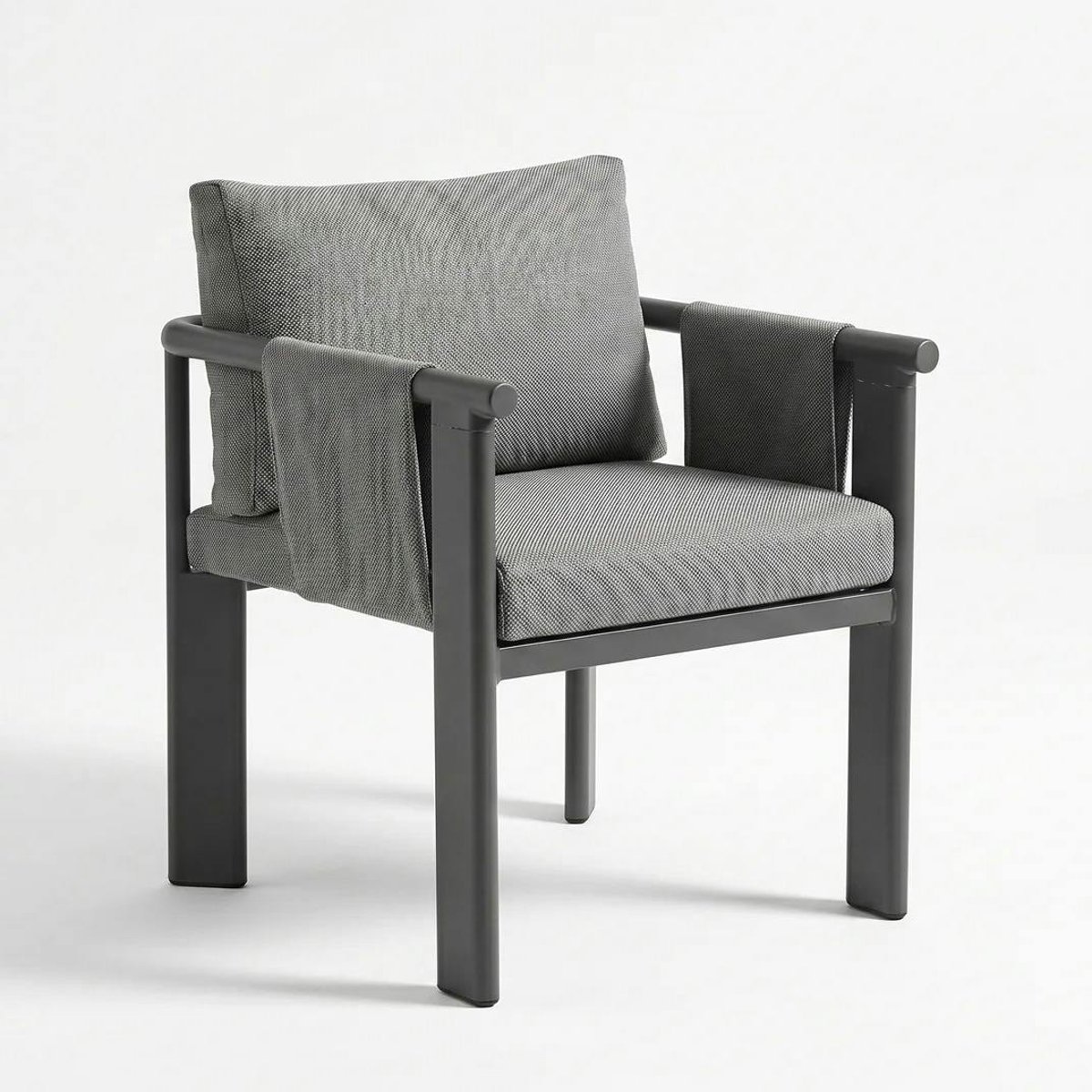 Table de jardin en aluminium + 6 fauteuils anthracite LIGO anthracite, PIER IMPORT