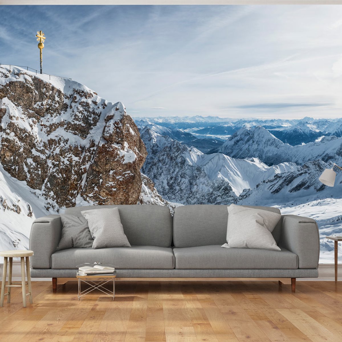 Papier peint intissé panoramique Paysage Zugspitze bleu, EDEN