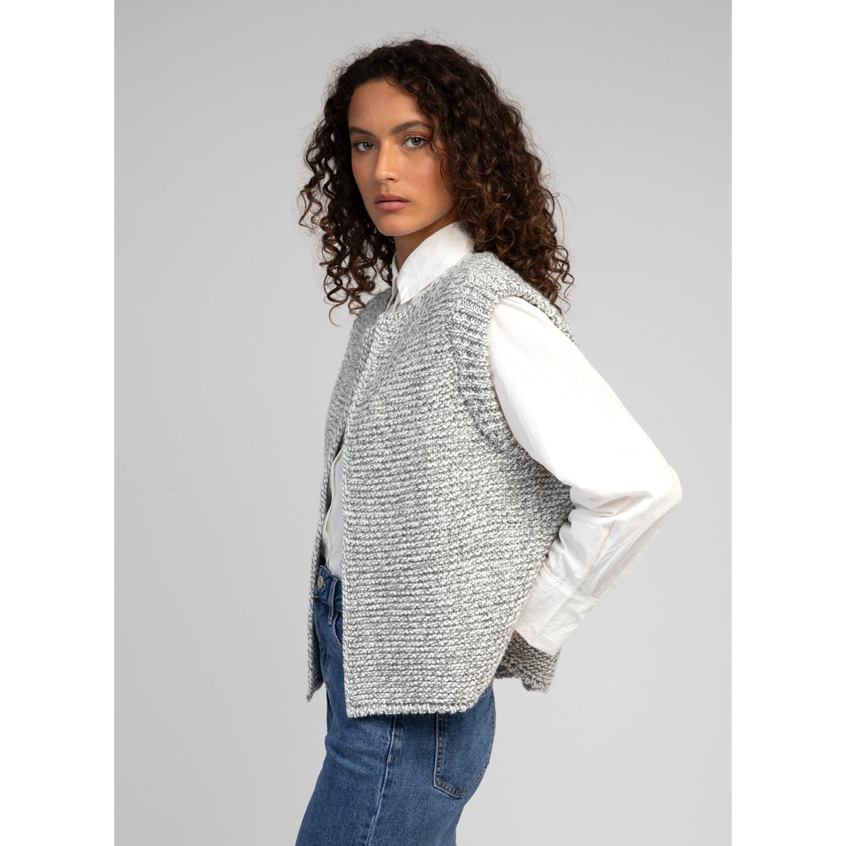 Cardigan Sans Manche Legringou CH gris, AN'GE