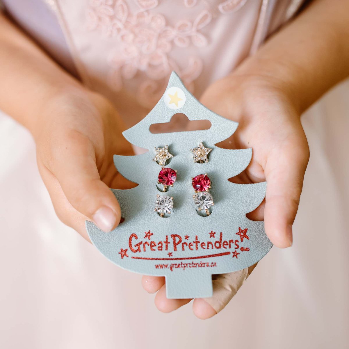 Set de 3 paires de boucles d'oreilles clips Princesse rouge, GREAT PRETENDERS