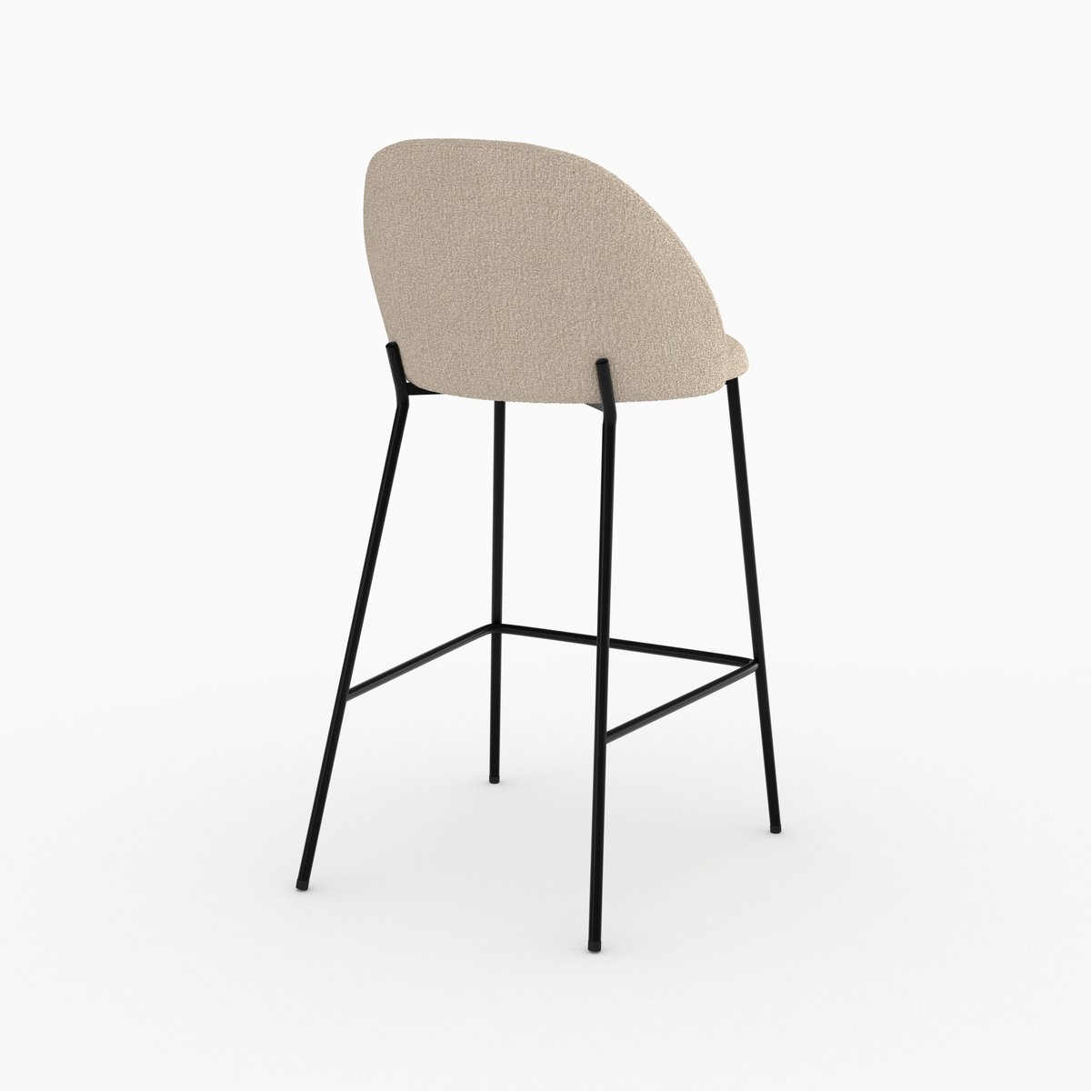 Lot de 2 chaises pour îlot central en tissu bouclé crème 66 cm - KARL crème, MAISON PAVANE