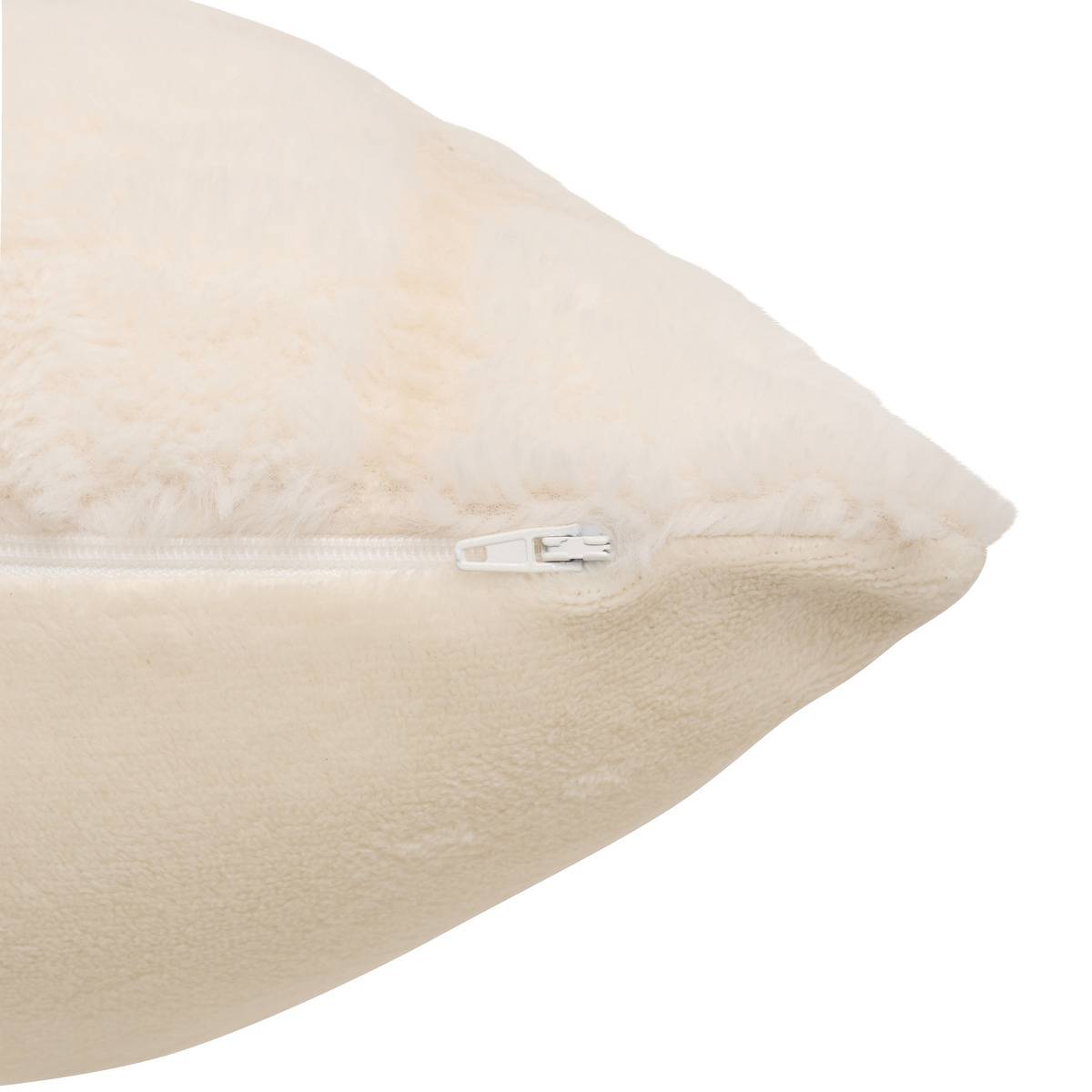 Coussin carré BOUCLY beige lin, ATMOSPHERA