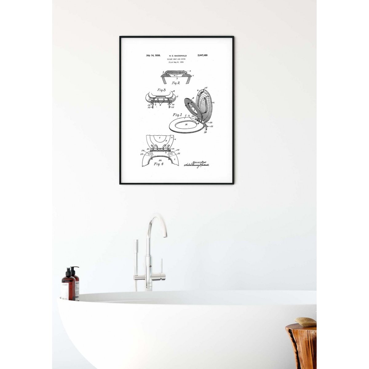 Affiche Brevet Toilettes blanc, L'AFFICHERIE