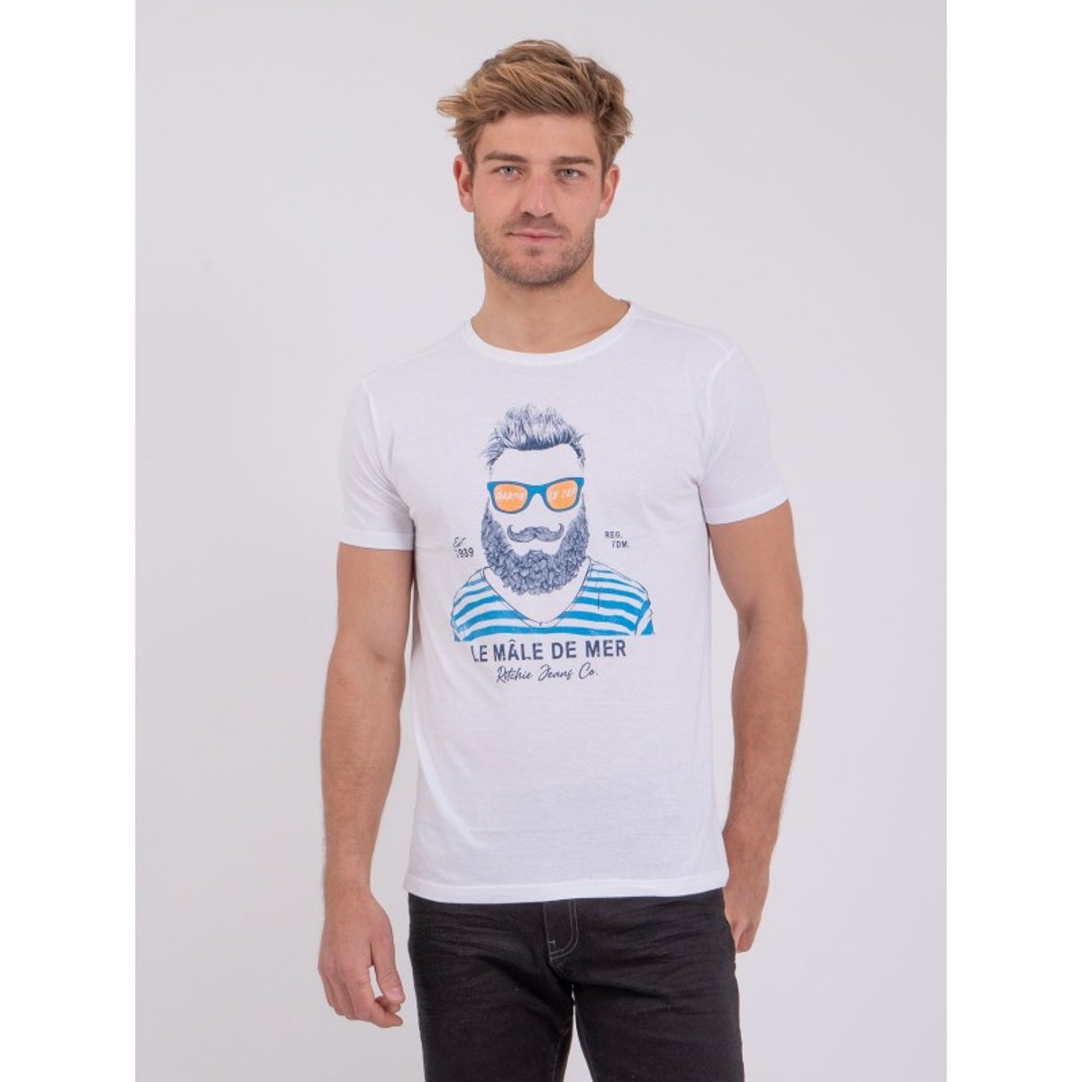 T-shirt Col Rond Pur Coton Nabarzu blanc, RITCHIE