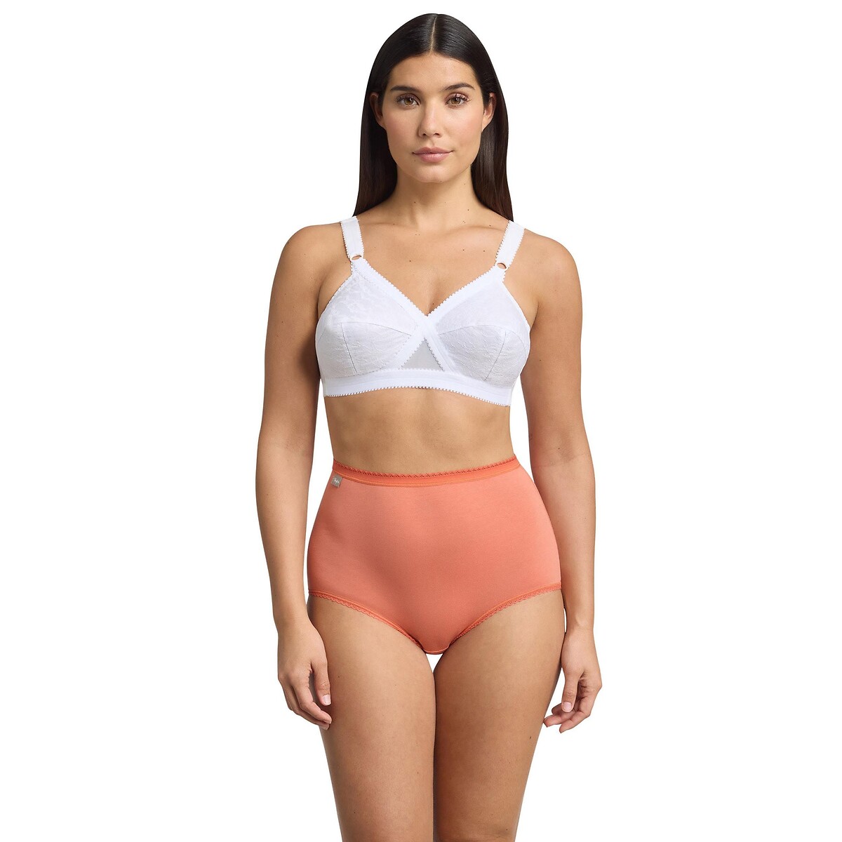 Lot de 3 culottes maxi COTTON STRETCH lot oranger, PLAYTEX