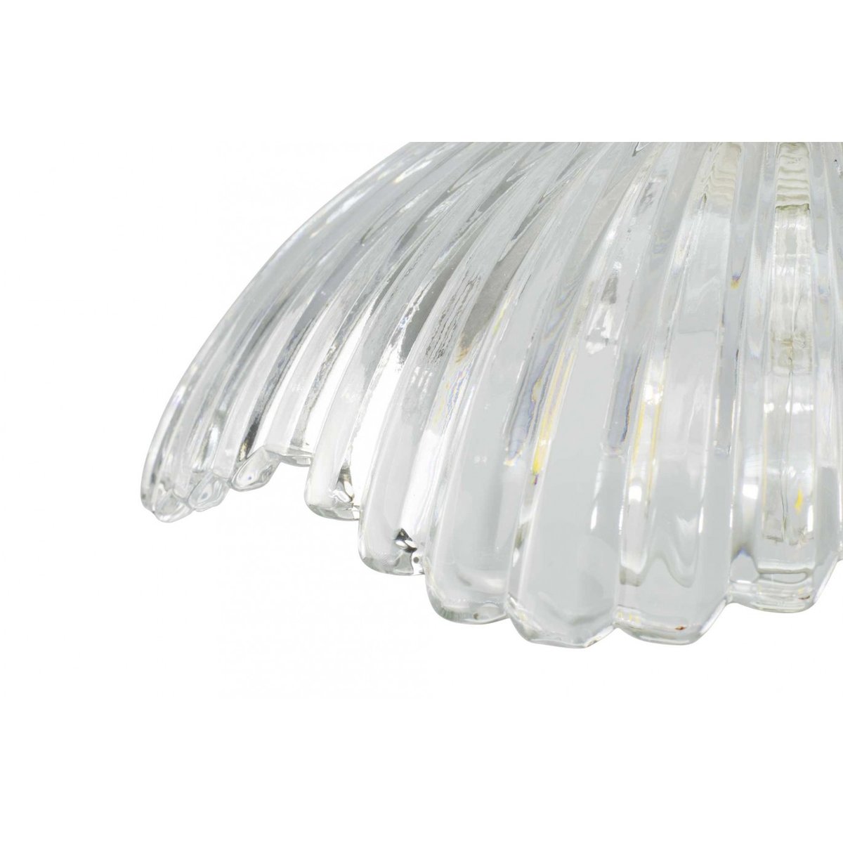 Suspension en verre strié, ADLEY transparent et doré, C-CREATION