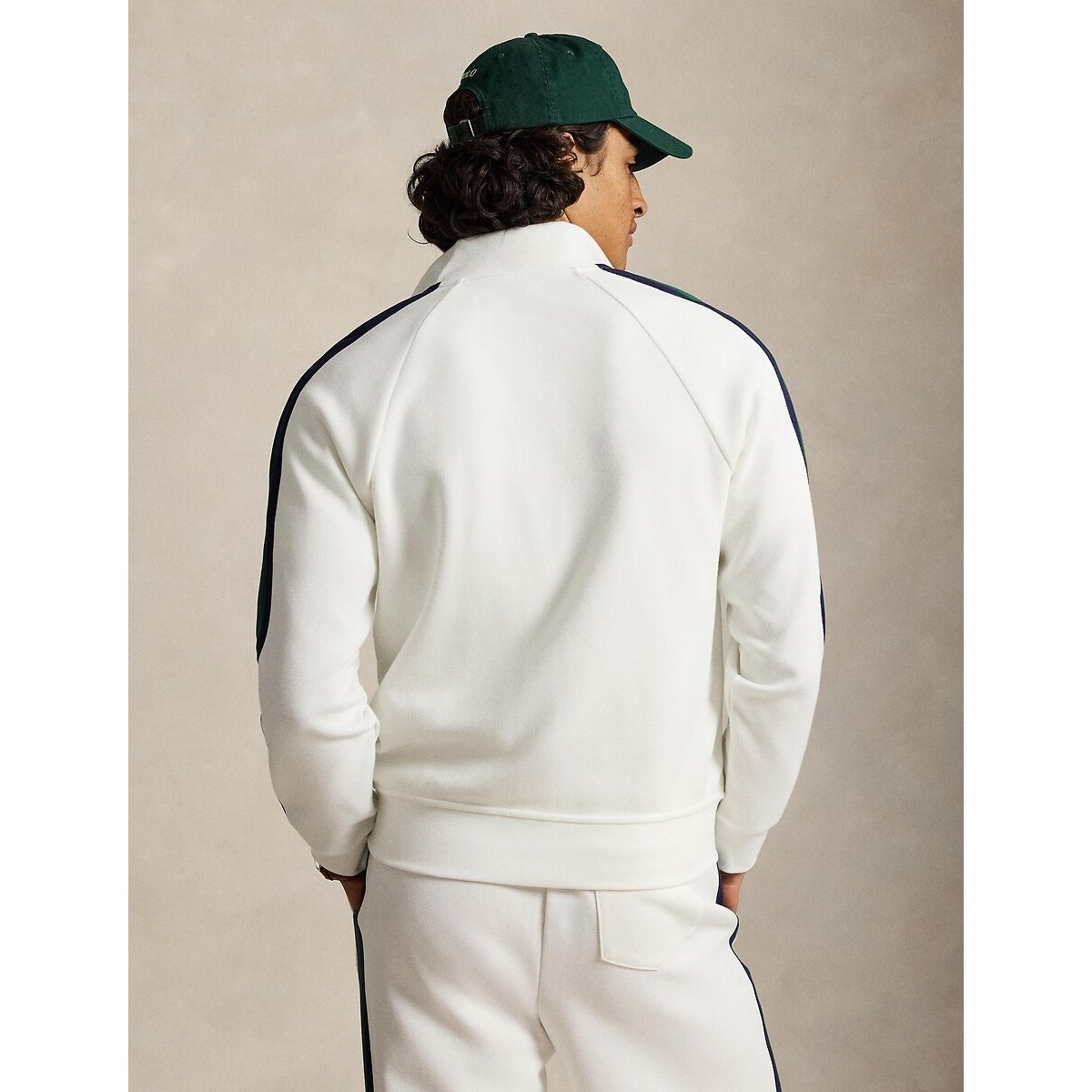Sweater met opstaande kraag en rits wit, POLO RALPH LAUREN