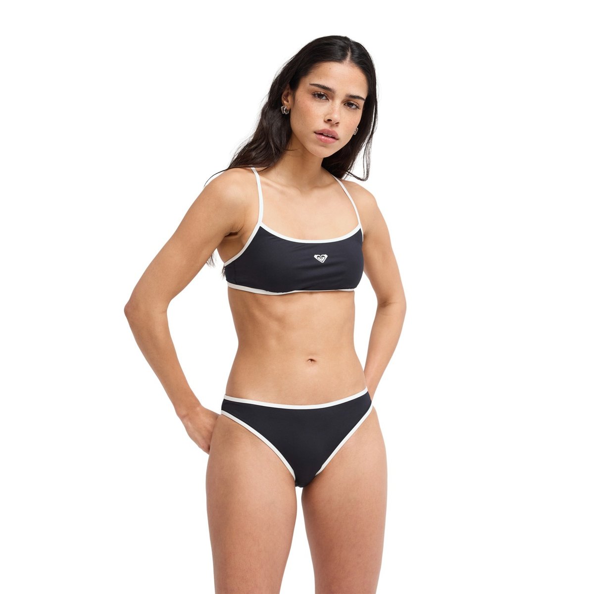 Bas de maillot de bain culotte bikini THE RETRO ESSENTIALS CLASSIC. noir anthracite, ROXY