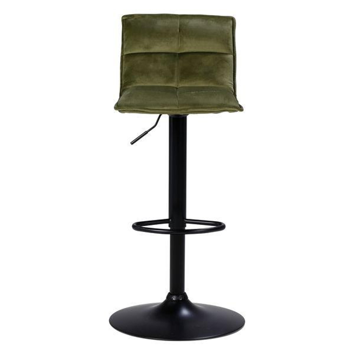 Tabouret de bar en velours réglable Jordi vert olive, ZAGO
