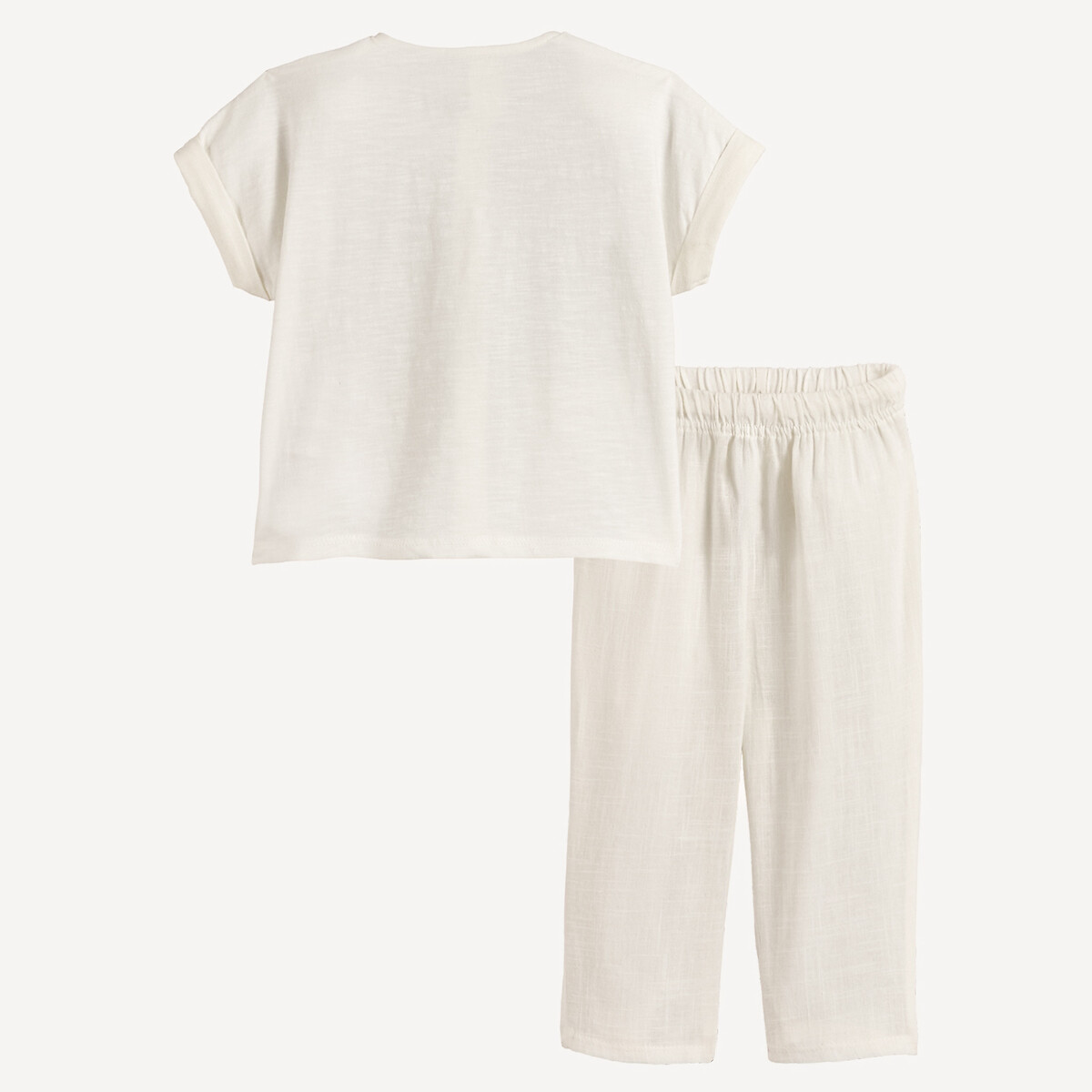 Feierliches Babyset, 2-teilig, aus Baumwollgaze und Jersey farblich sortiert, LA REDOUTE COLLECTIONS