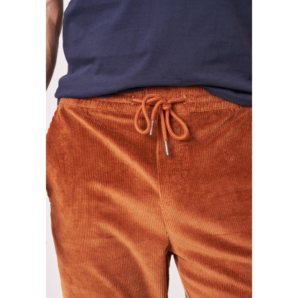 Pantalon relaxed homme en velours côtelé LEANDRE cognac, DEELUXE