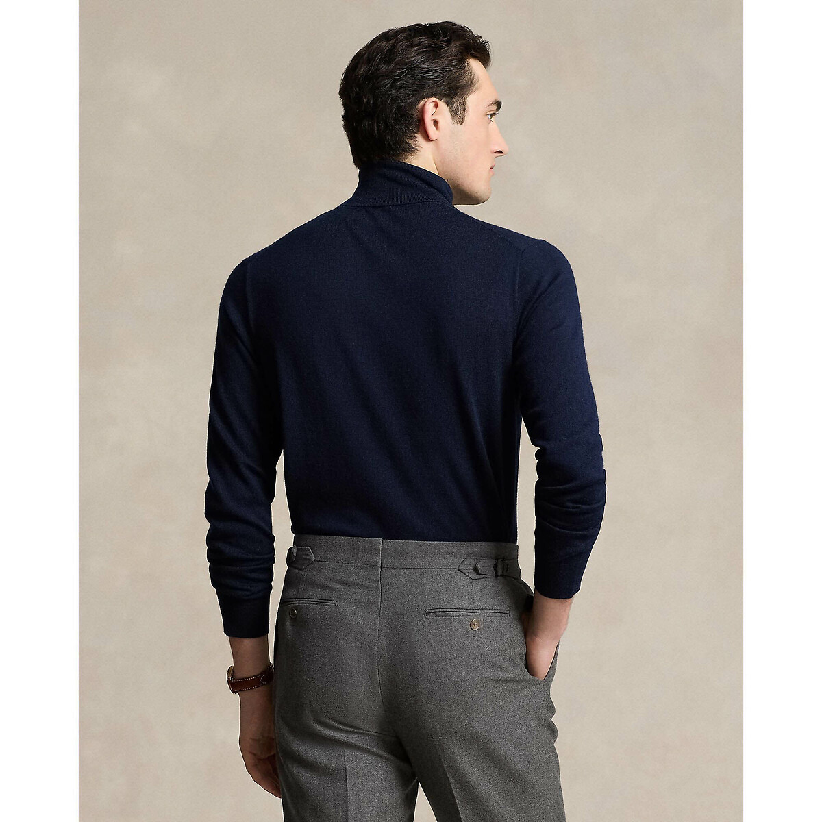 Pull à col roulé en laine lavable bleu marine, POLO RALPH LAUREN