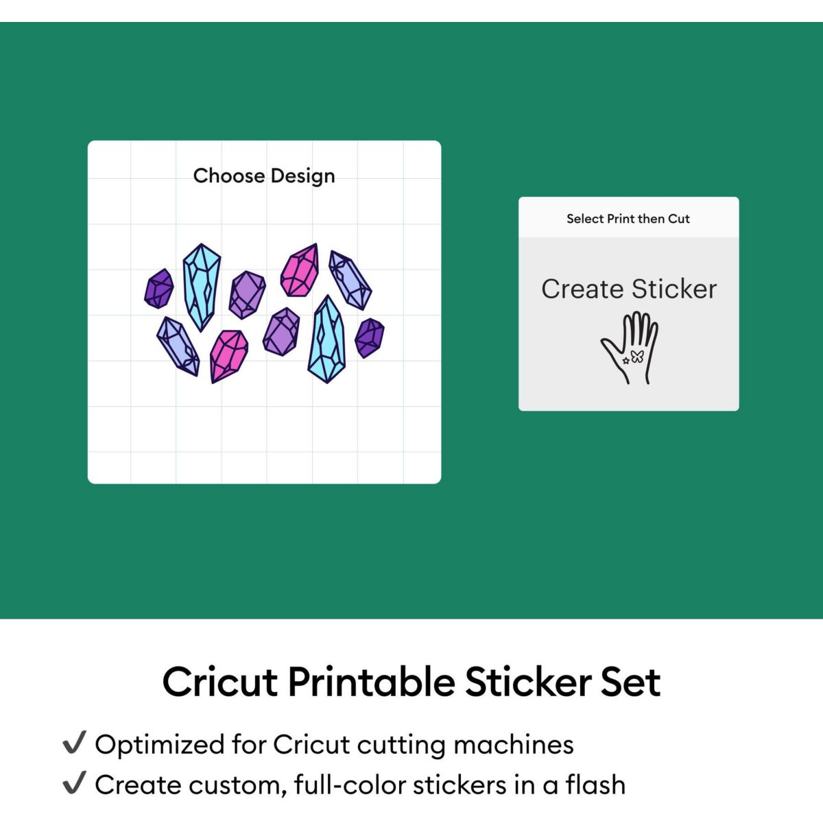 Accessoire Set de stickers imperméables et imprimab couleur unique, CRICUT