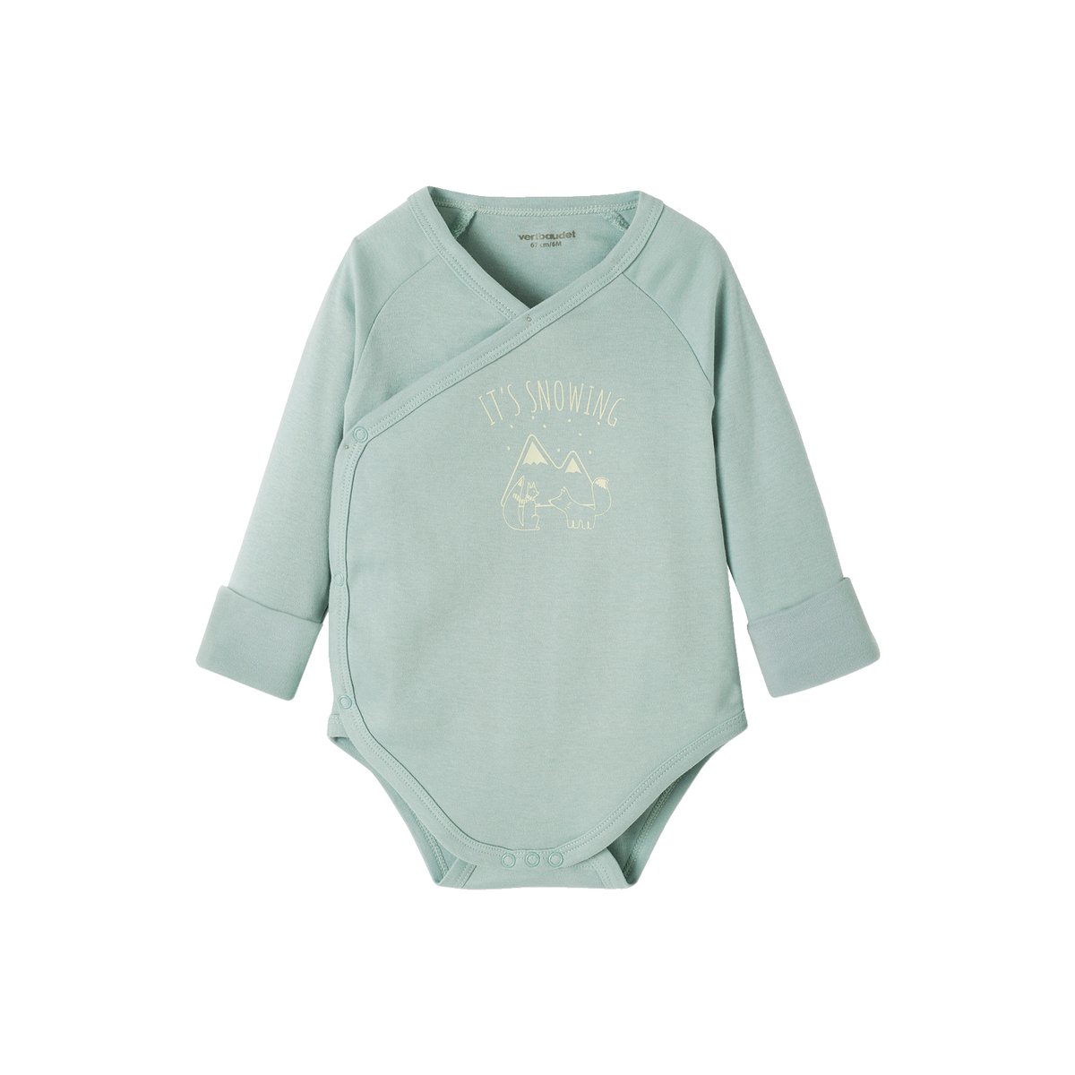 Lot de 5 bodies évolutif ouverture naissance bleu grisé, VERTBAUDET