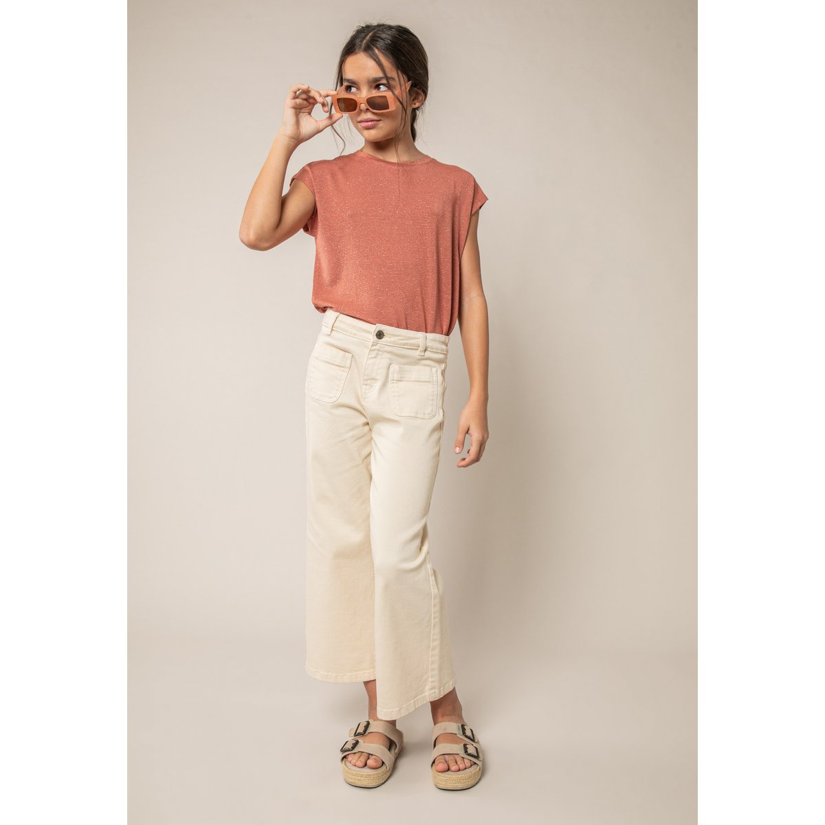 Jean widleg fille LILOO ivory, DEELUXE