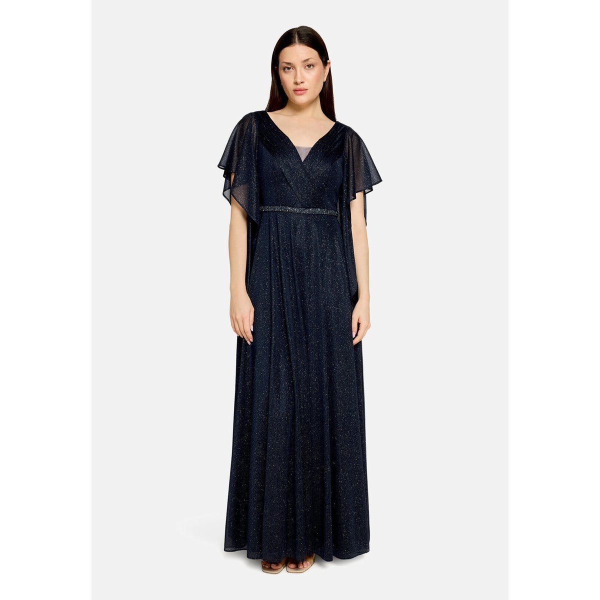 Robe de soirée au look scintillant bleu foncé/gris, VERA MONT