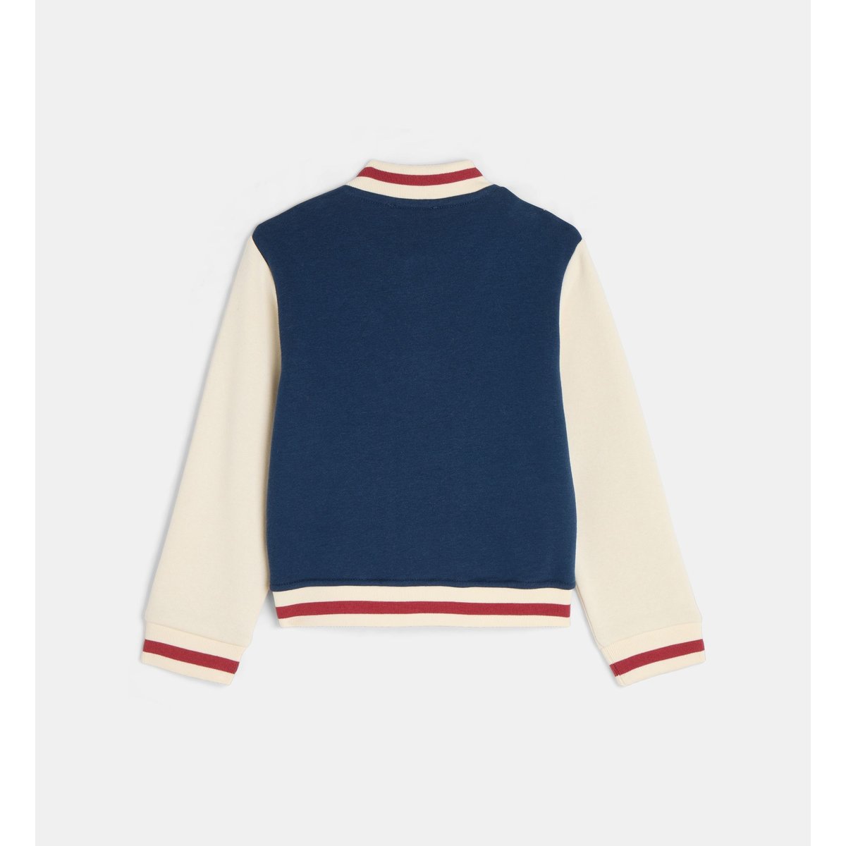 Blouson teddy tapeq bicolore bleu et écru, CADET ROUSSELLE