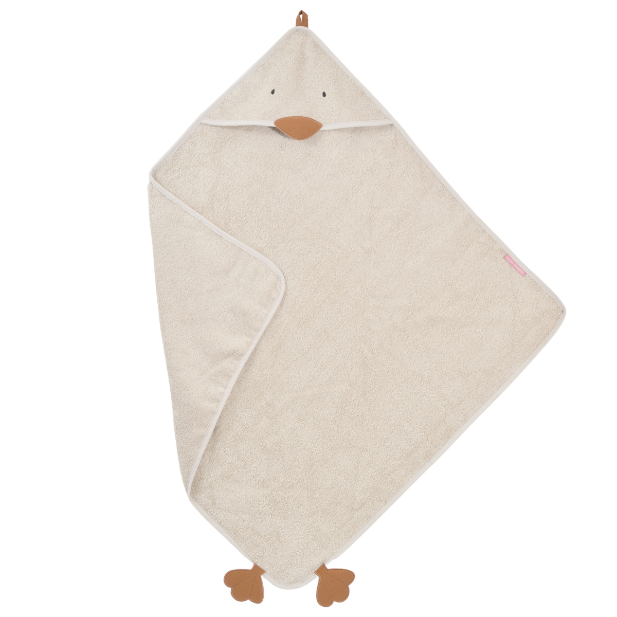 Cape de bain coton bio NILS sable, LITTLE CREVETTE