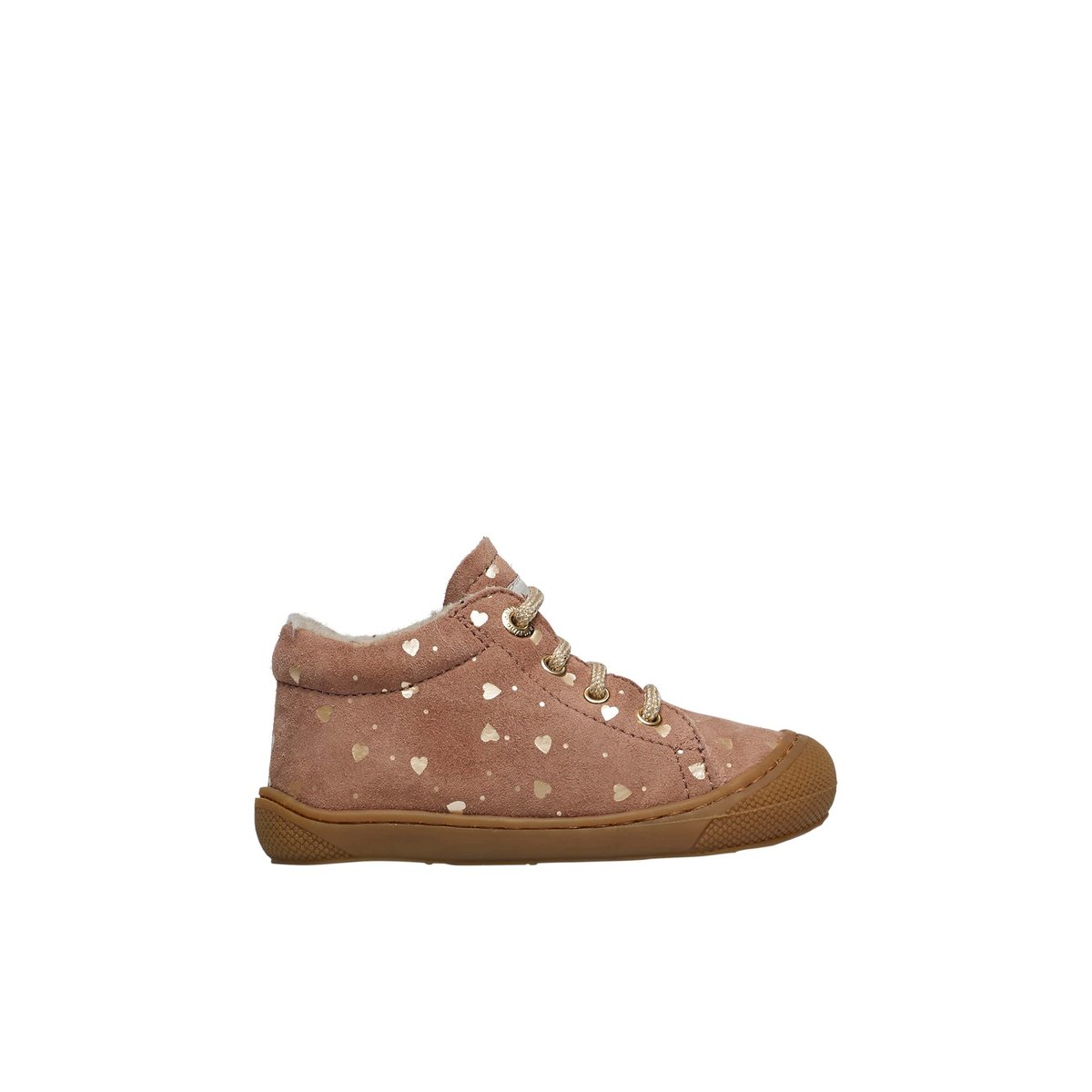 Chaussures premiers pas en suède COCOON rose poudré, NATURINO