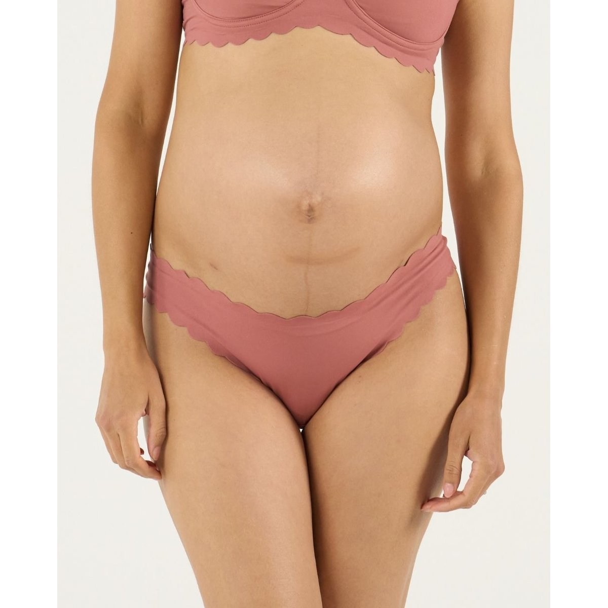 Tanga taille basse de maternité Skin rose, CACHE COEUR