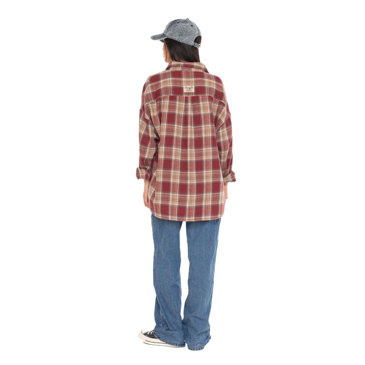 Chemise à carreaux DEBY rouge/rose foncé/beige/bleu foncé/, VON DUTCH