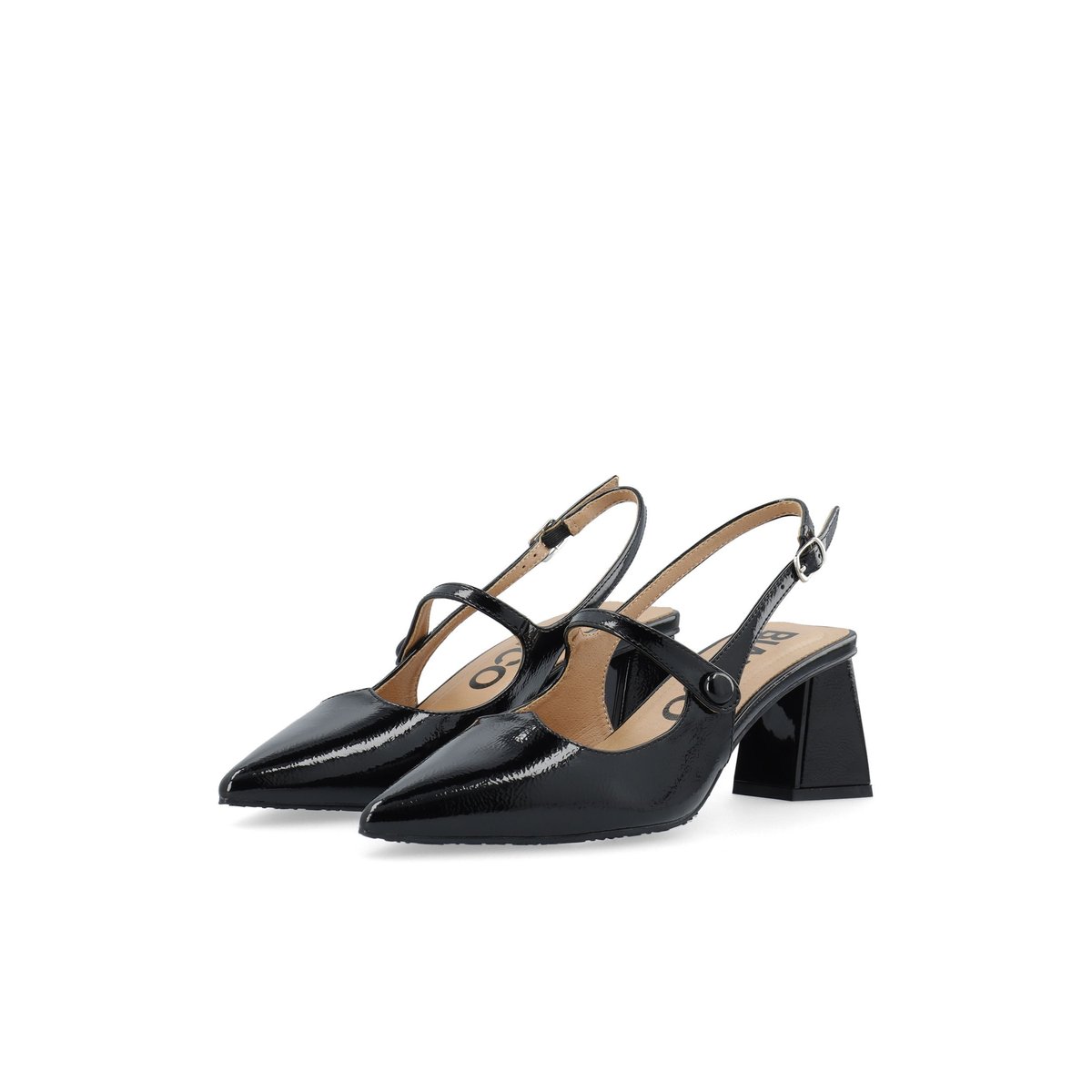 Chaussures À Bride Arrière noir - blackpatent1, BIANCO
