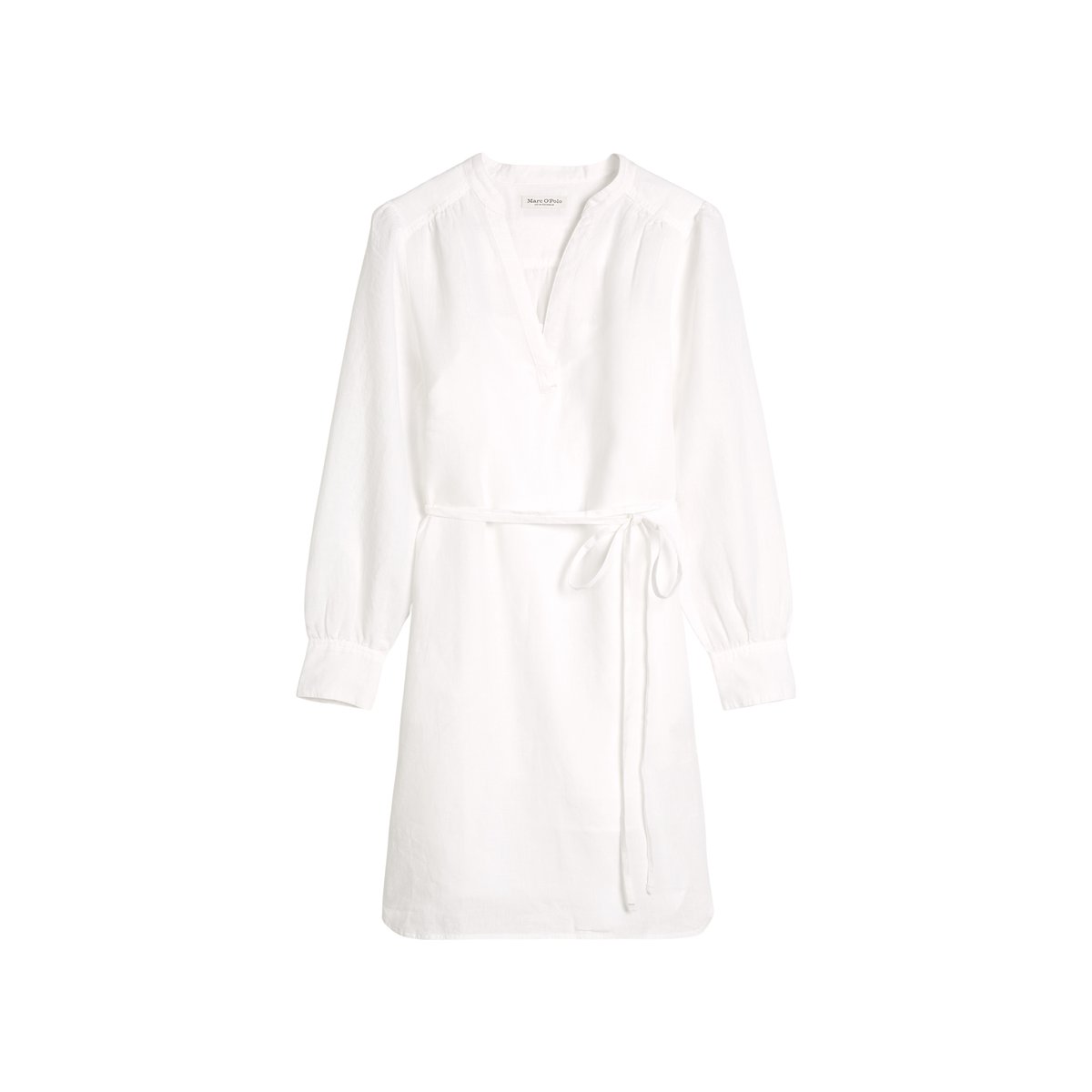 Robe en lin loose avec bandeau à la taille blanc, MARC O'POLO