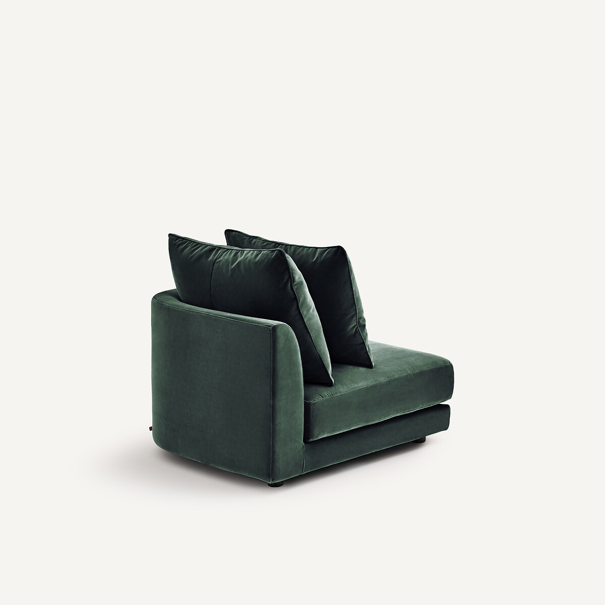 Rechtes, abgerundetes, modulares Halbsofa aus Samt, TIBERIO khaki, AM.PM