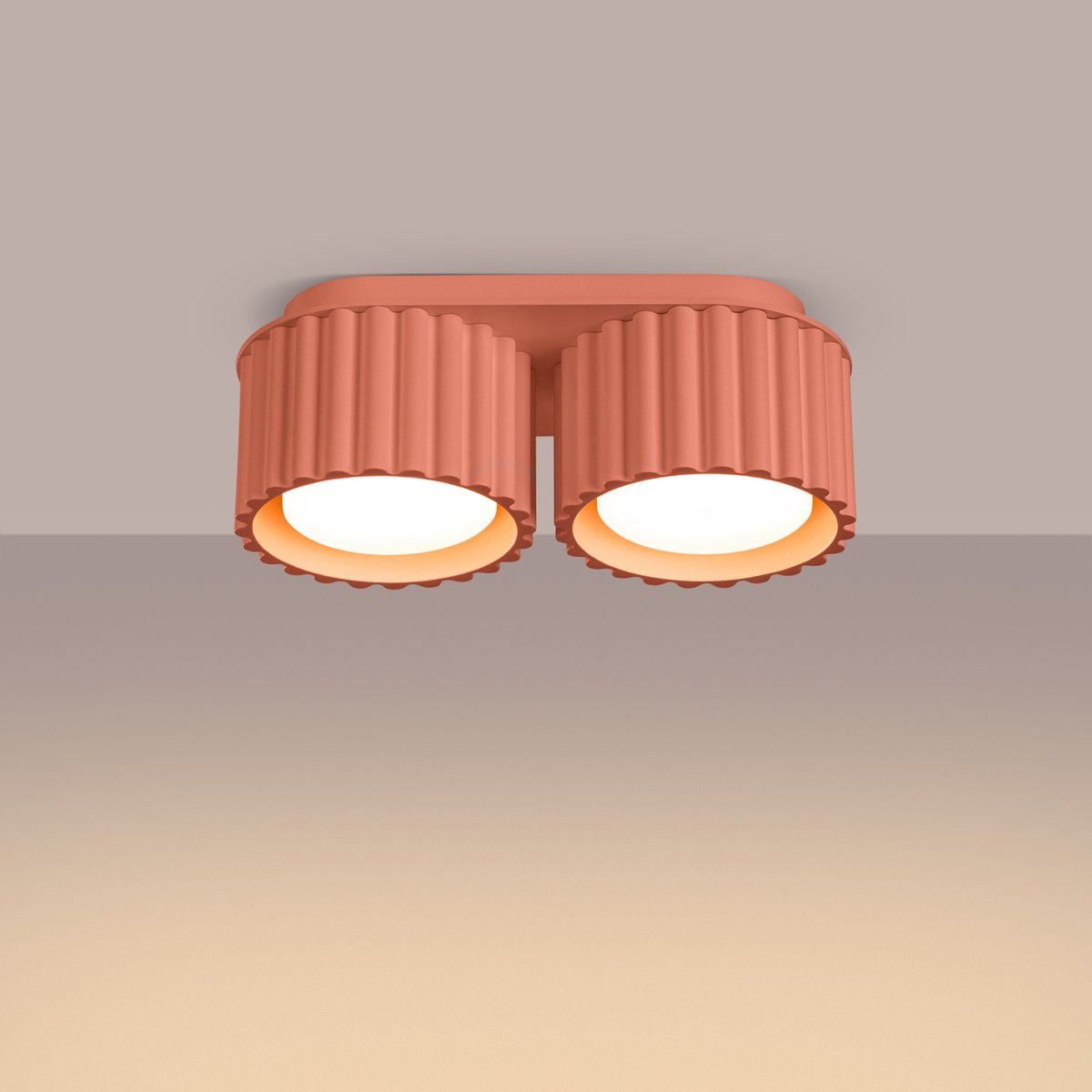 Plafonnier Aluminium Pêche Gx53 2 Aura rose, EDEN
