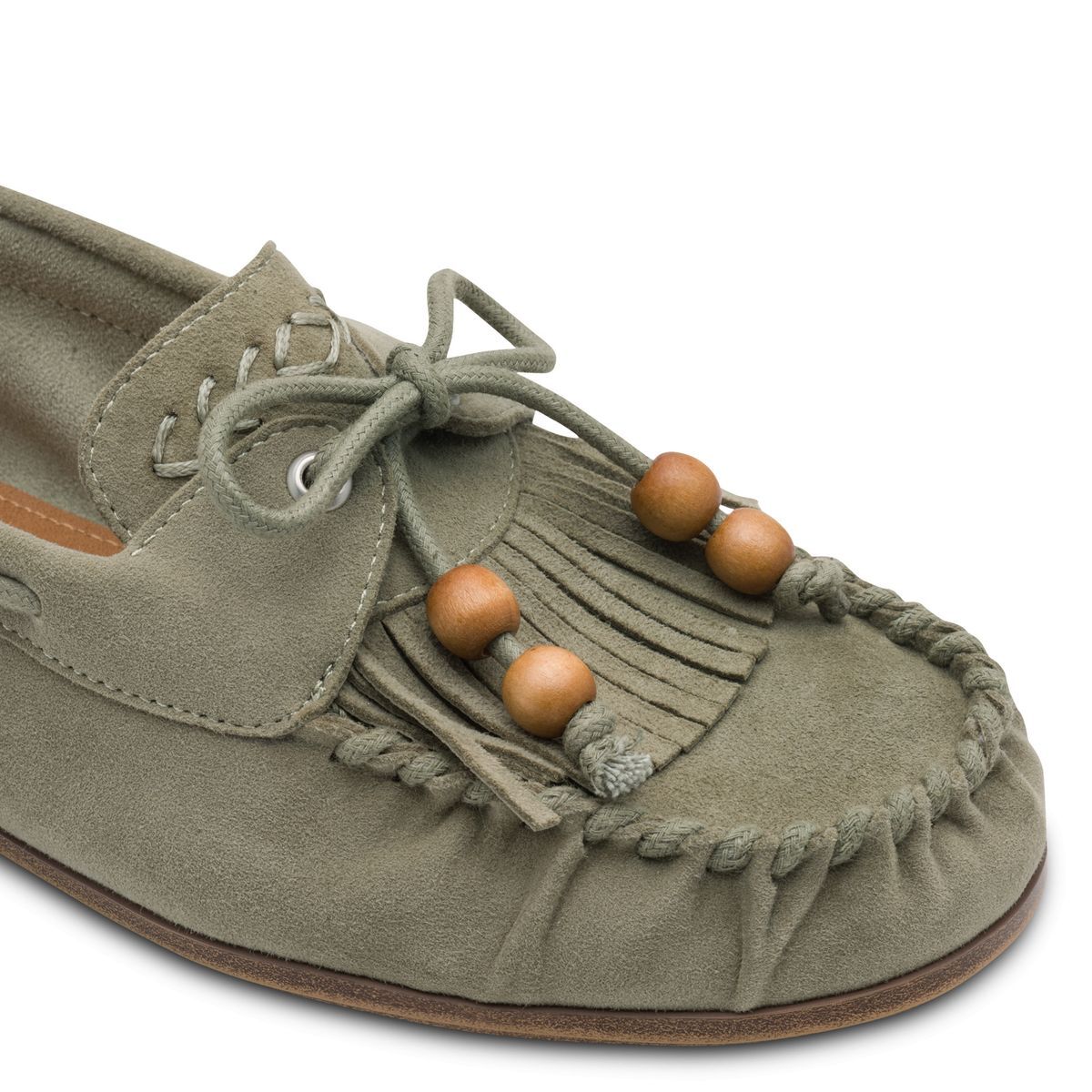 Mocassin en cuir vert sauge, TAMARIS