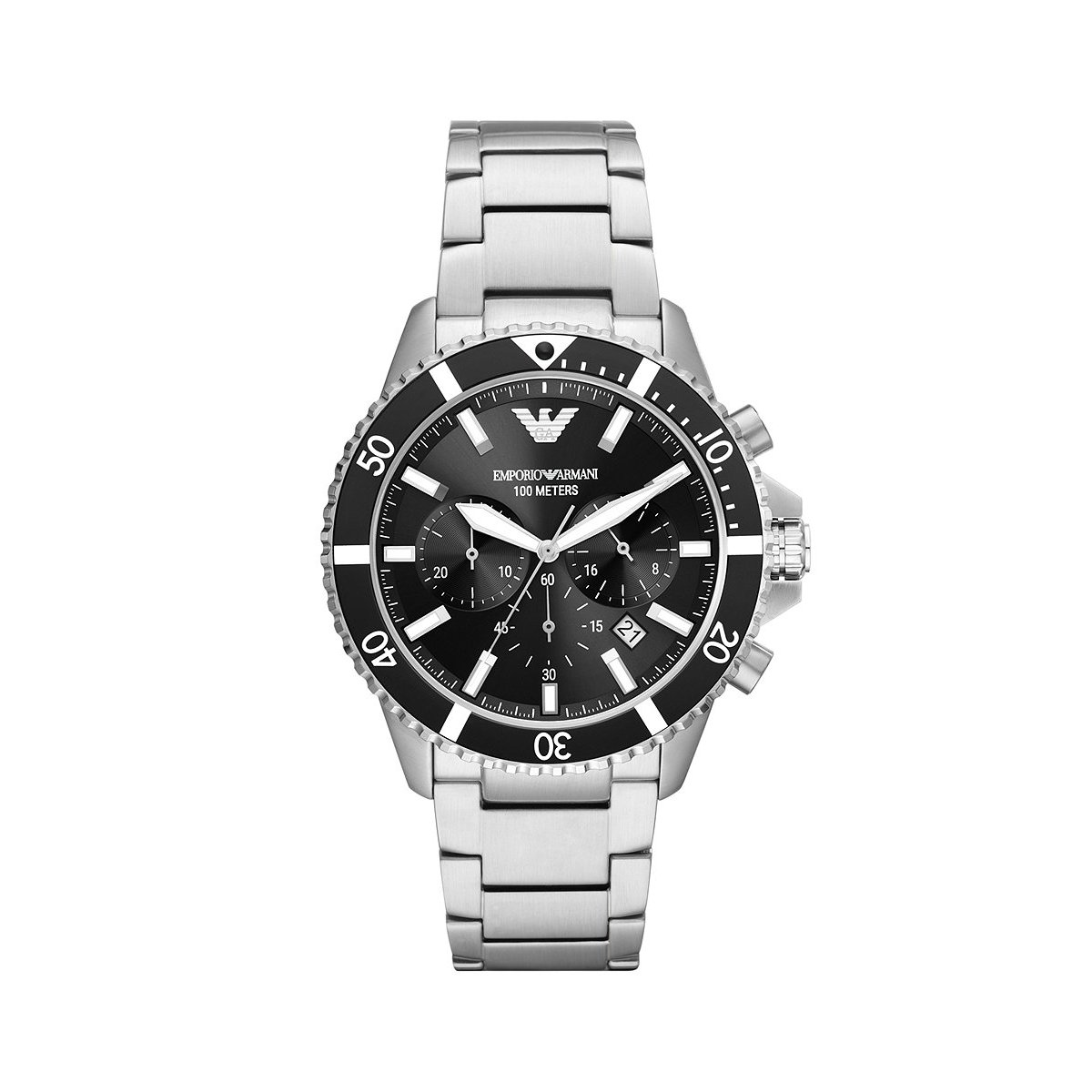 Montre Analogique EMPORIO ARMANI argenté noir argenté, EMPORIO ARMANI