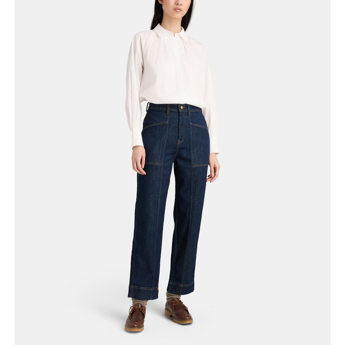 Jean klaudine d ample en denim bleu foncé, JODHPUR