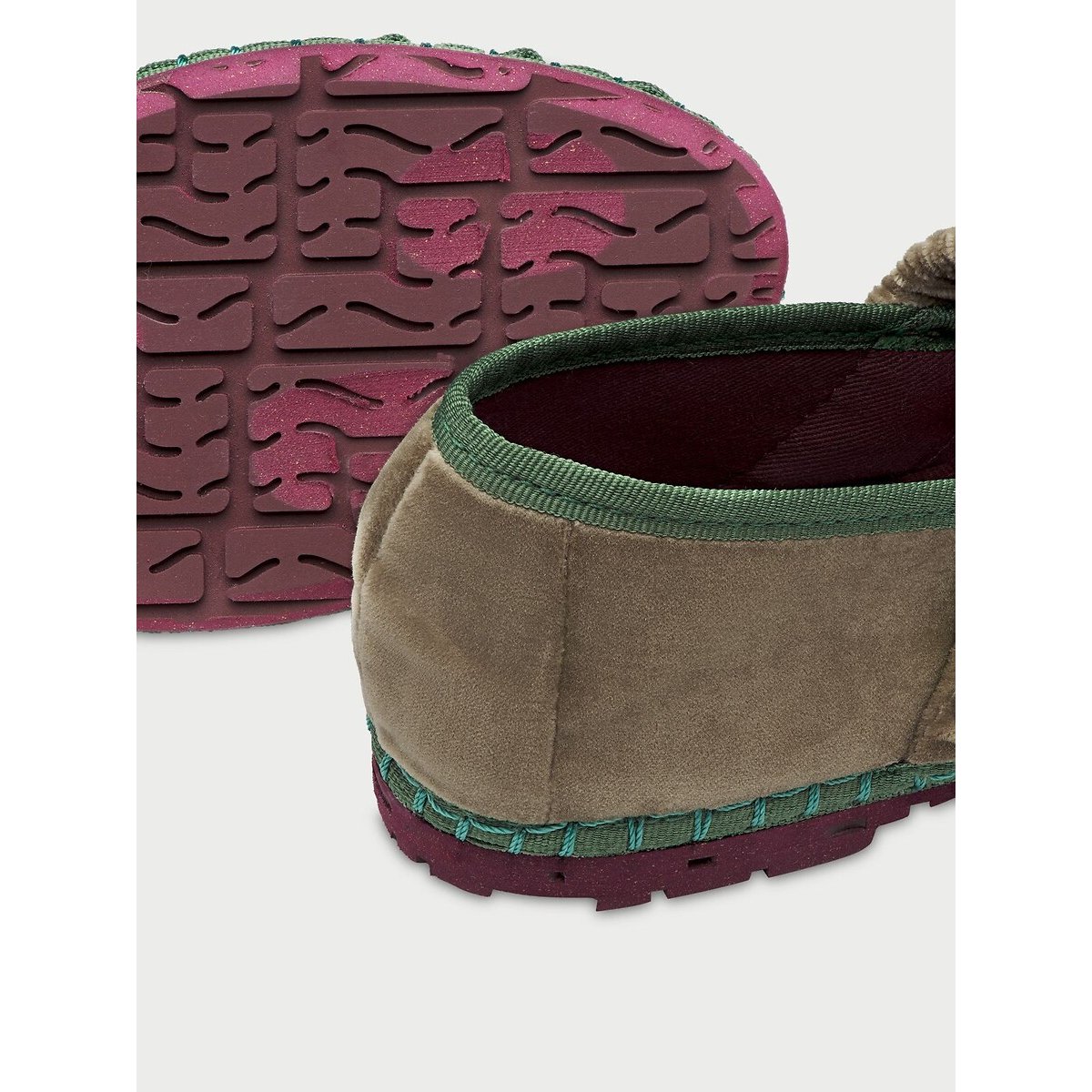 Ballerines en velours Mafalda marron/vert, FLABELUS