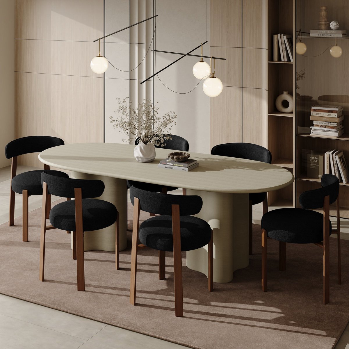 Lot de 2 chaises en velours chenillé JUNA noir, SIA HOME