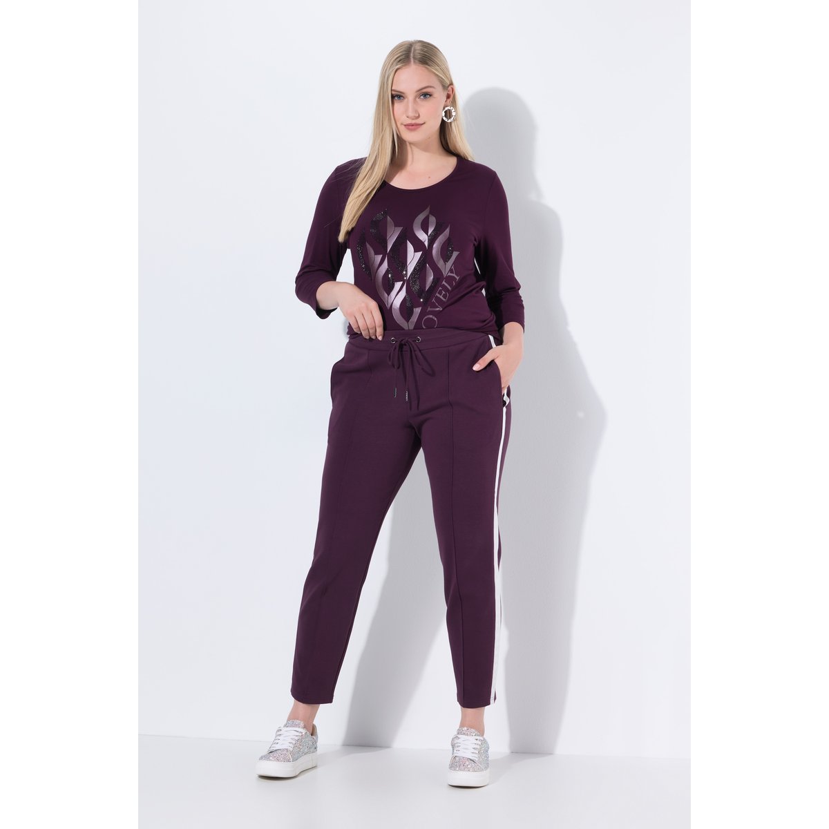 Pantalon point de Rome prune foncé, ULLA POPKEN
