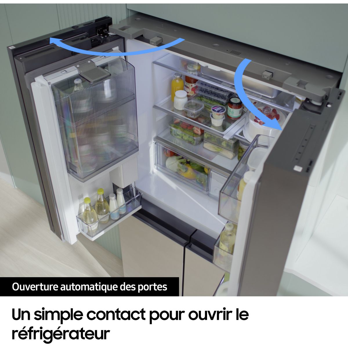 Réfrigérateur Américain RS90F66BEFEF Bespoke AI Family carbone, SAMSUNG