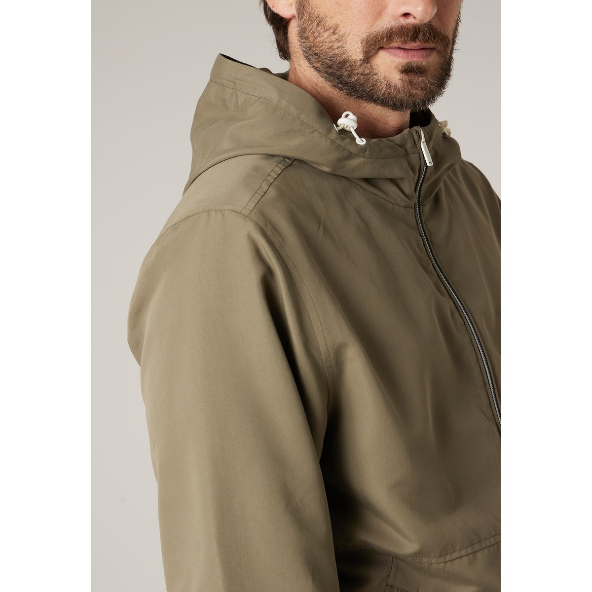 Blouson à capuche homme urbain et léger ARTHUR light khaki, DEELUXE