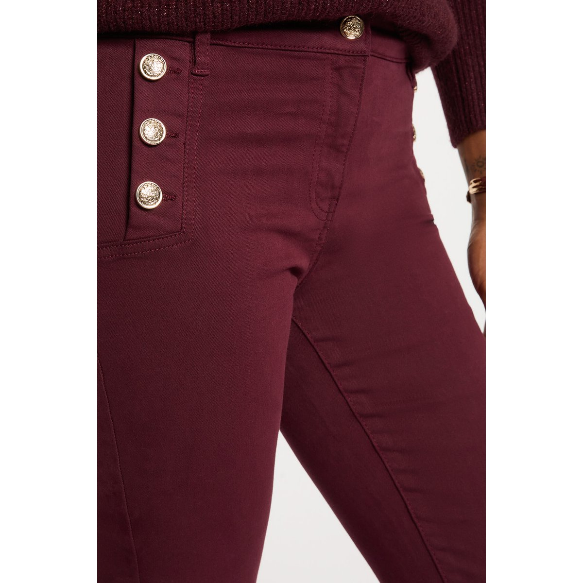 Pantalon bootcut prune, MORGAN