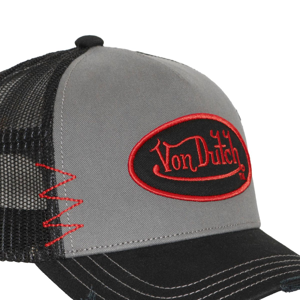 Casquette trucker USED noir/gris/orange, VON DUTCH