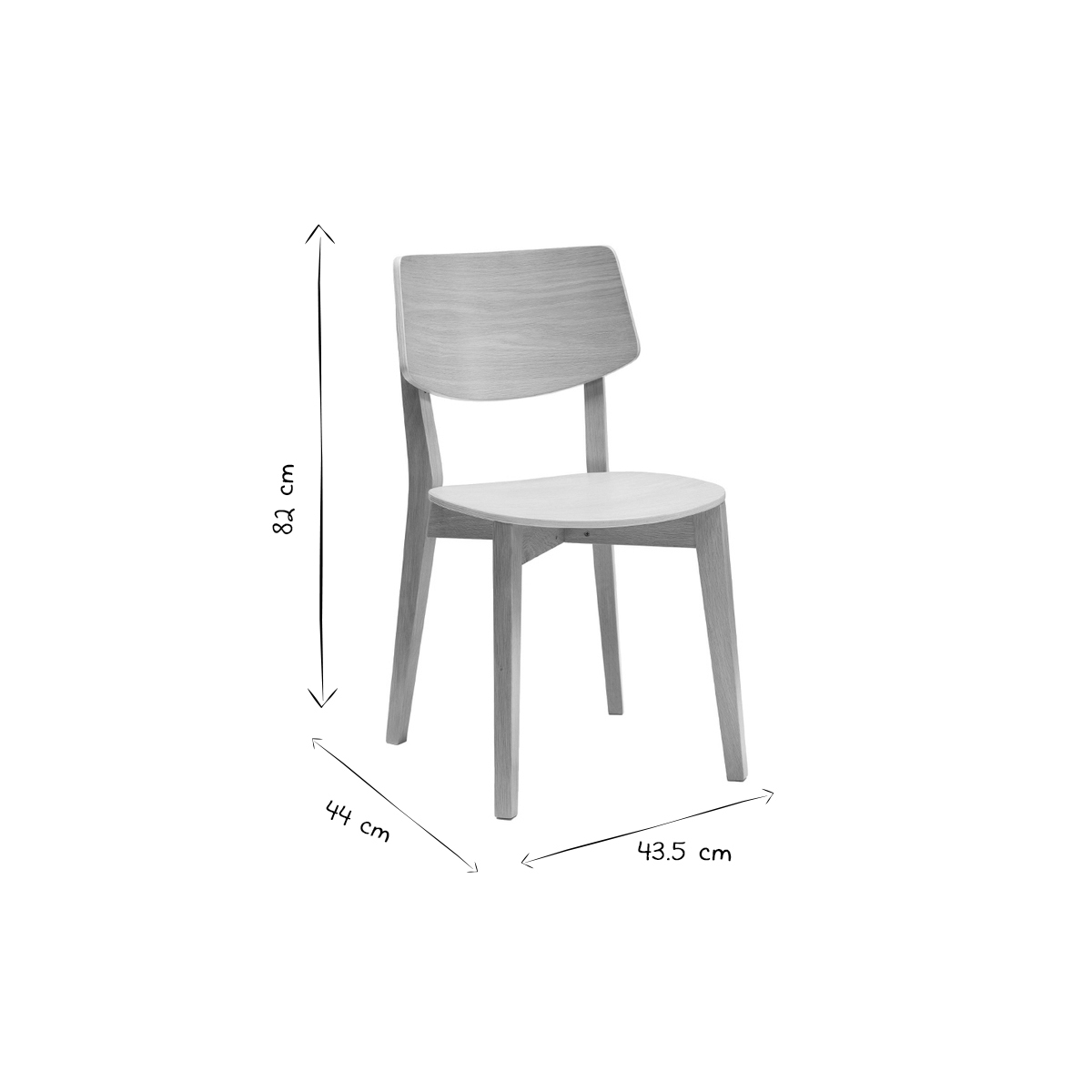 Chaises vintage en bois clair chêne (lot de 2) AVEA chêne clair, MILIBOO