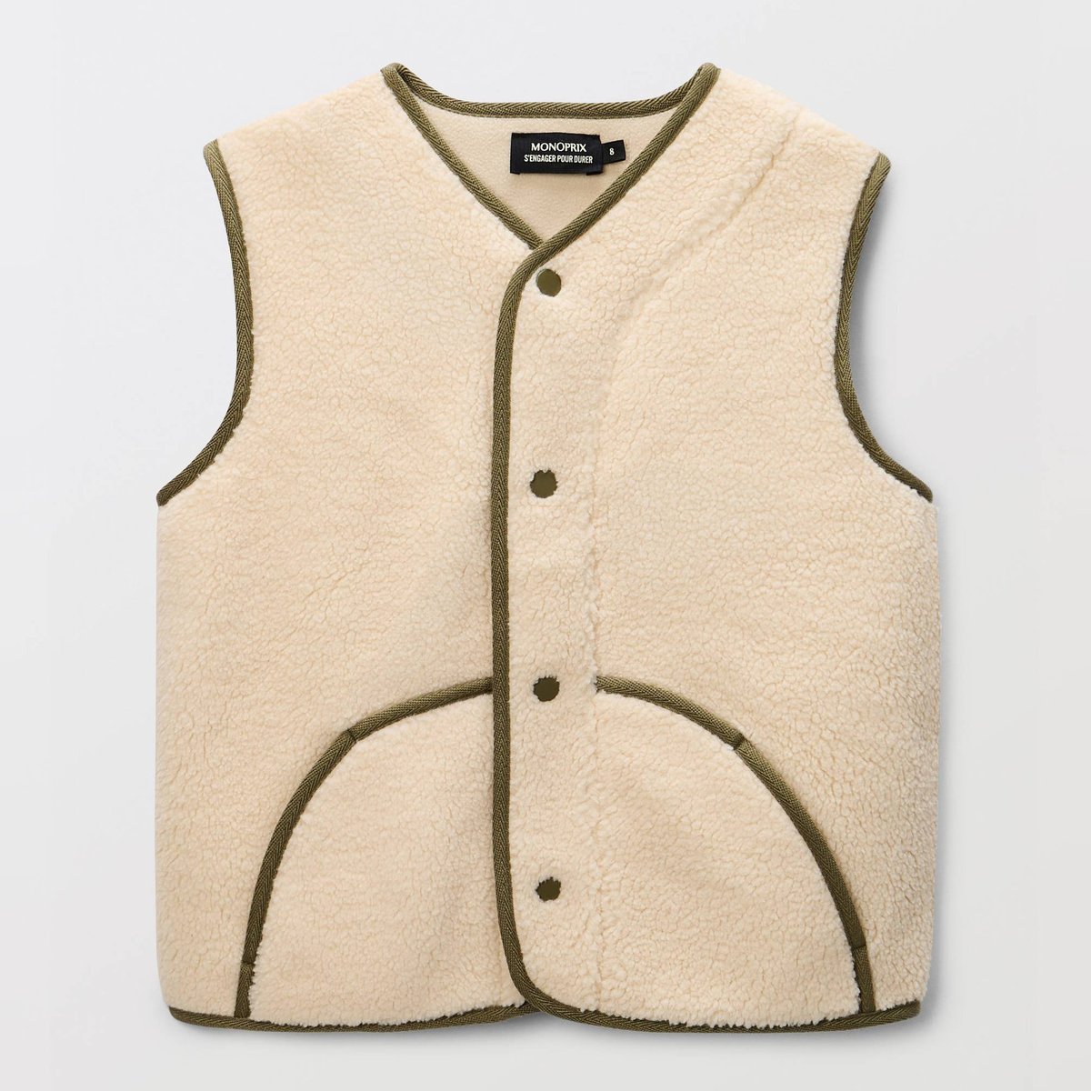 Veste sans manches en jean en coton naturel, MONOPRIX