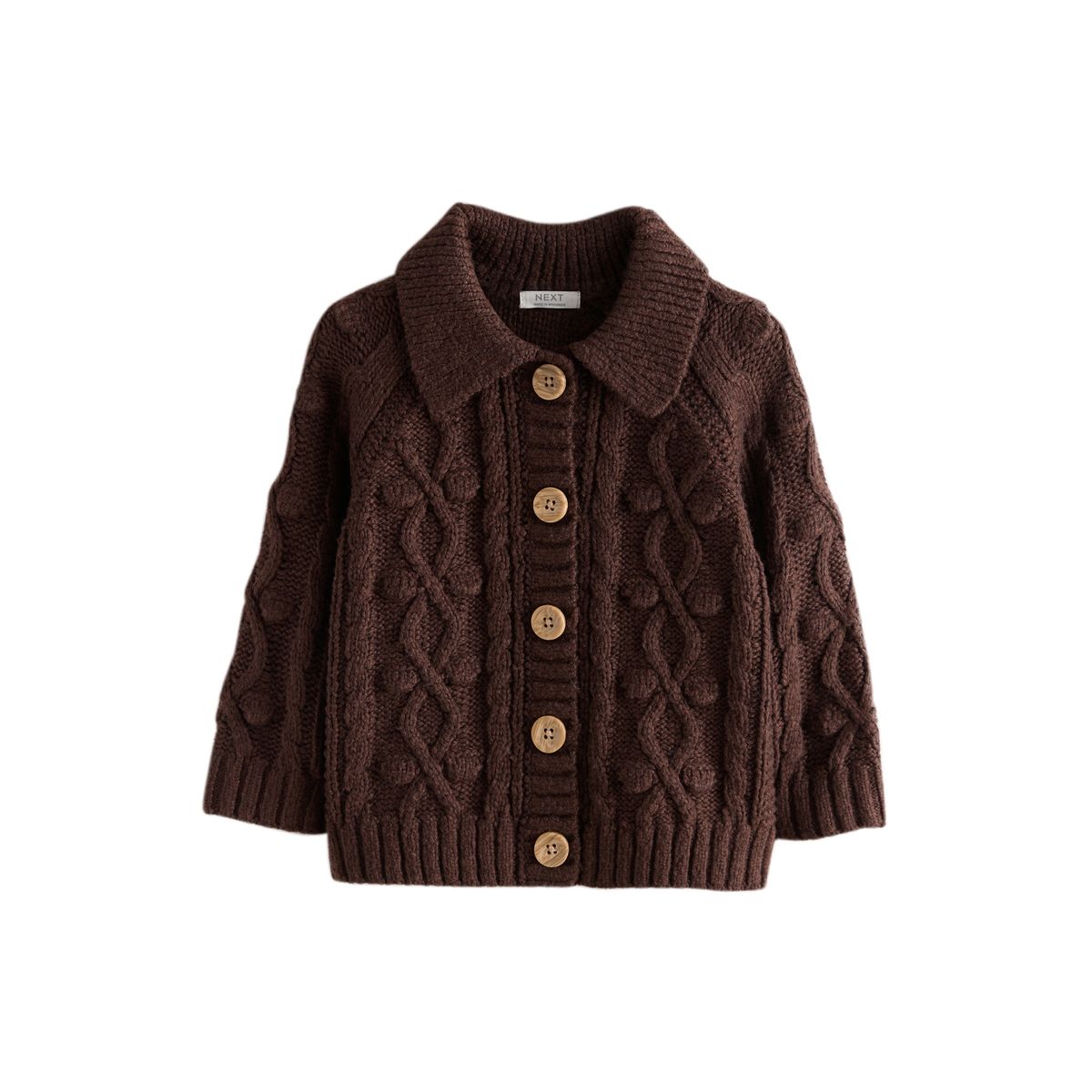 Cardigan épais à boules marron chocolat, NEXT