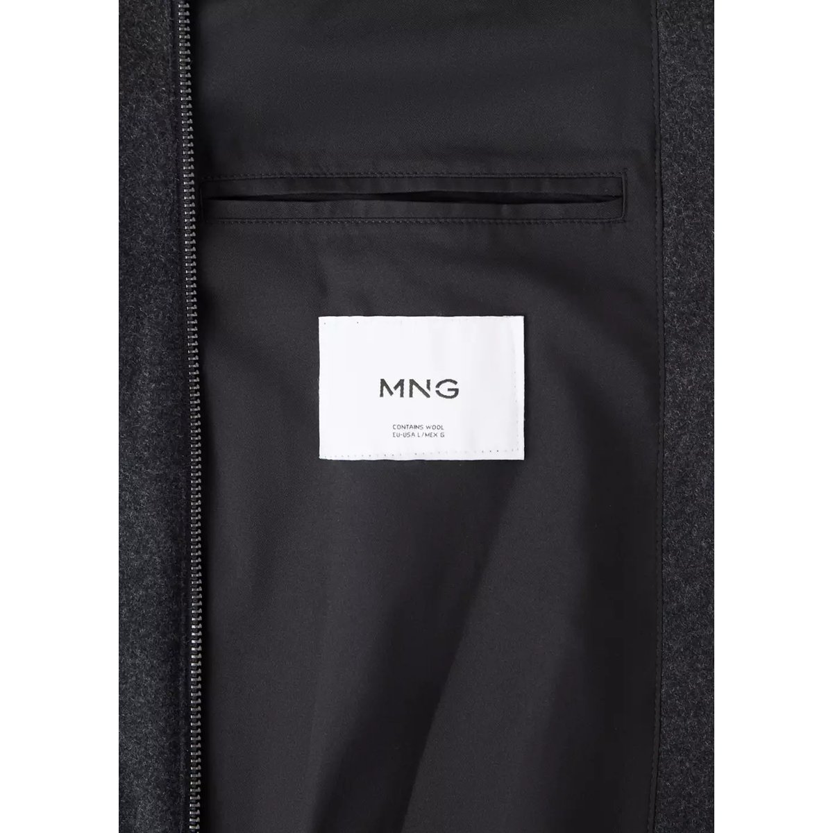 Veste bomber en laine mélangée gris anthracite, MANGO MAN