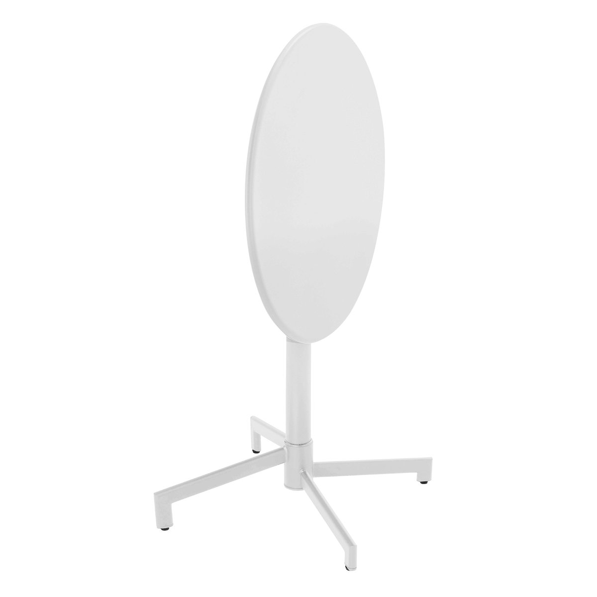 Table de restaurant ronde inclinable en métal 2 à 4 places 70x70 cm, PALAVAS blanc, OVIALA