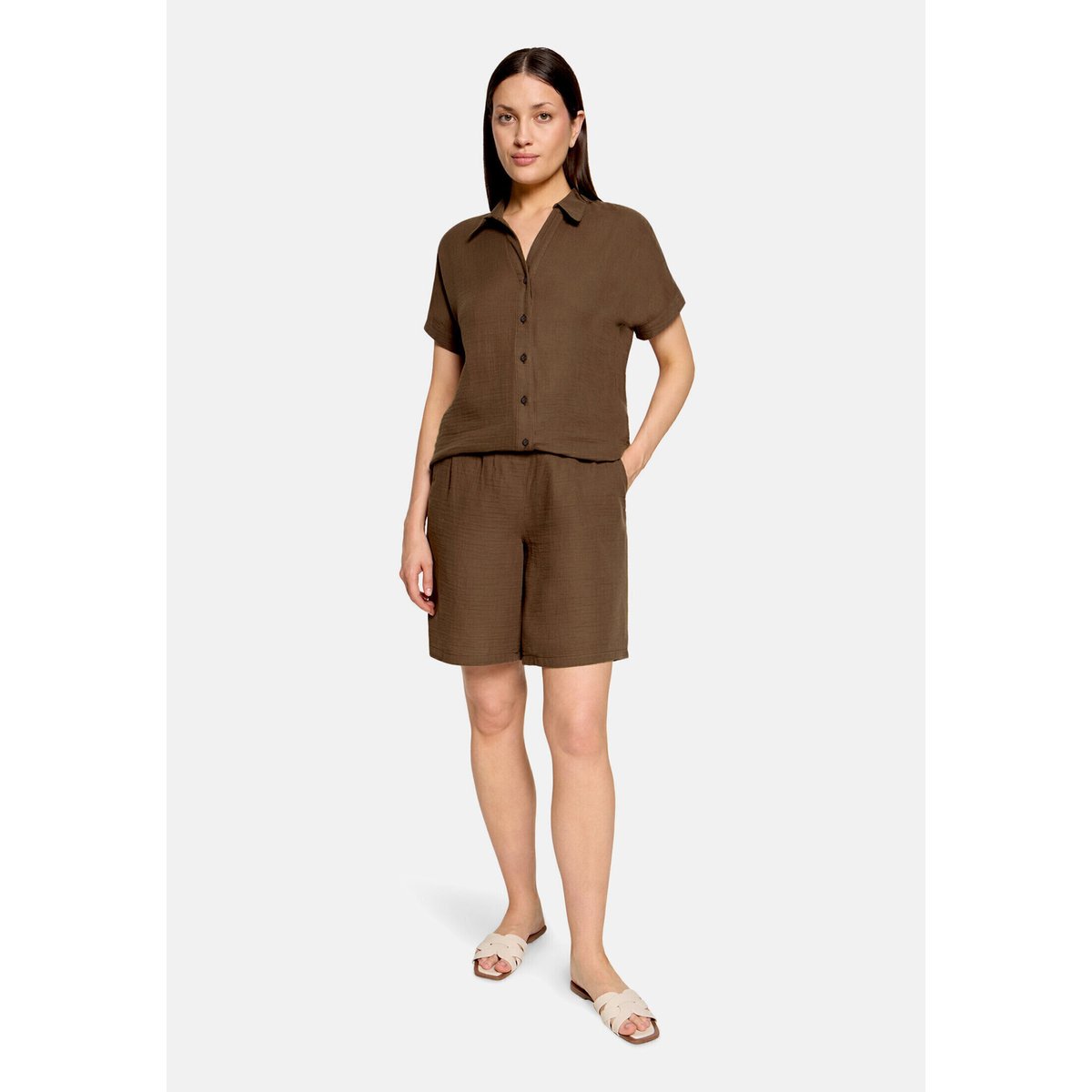 Pantalon d'été à taille élastique brown, BETTY BARCLAY